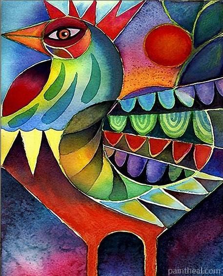 Colorful Chicken Birds Painting by Numbers kits.jpg