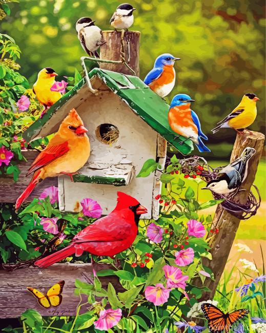 Spring Birds Painting By Numbers Kits