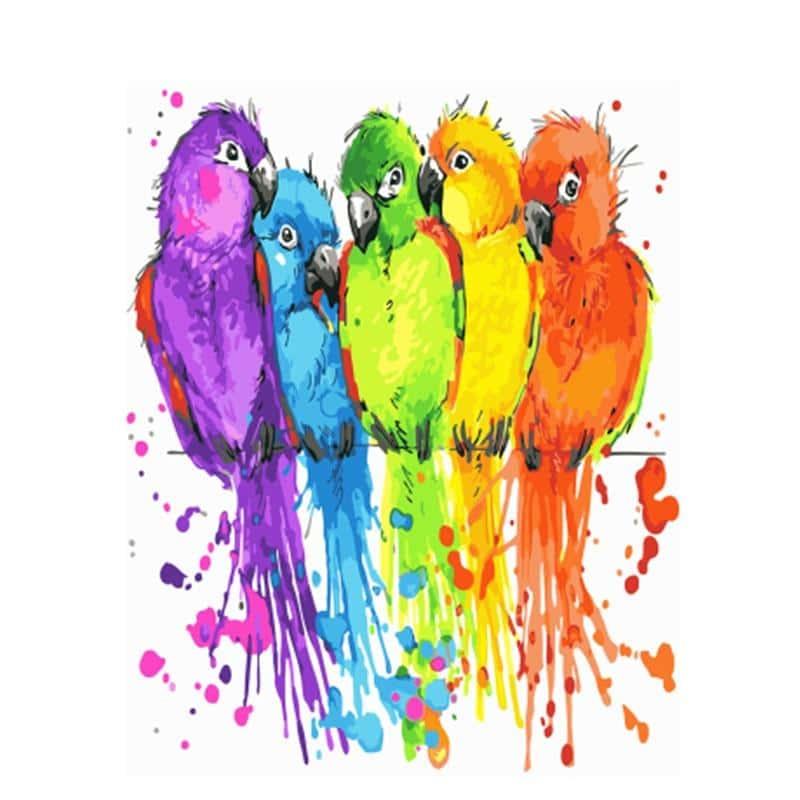 Colorful Parrots Painting by Numbers kits.jpg