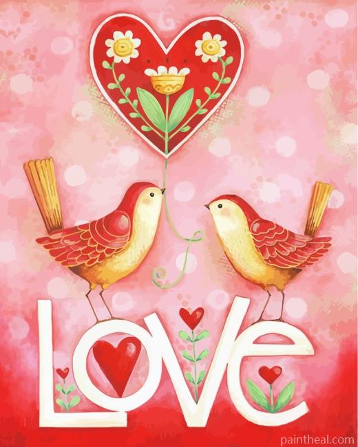 Love Birds Painting By Numbers Kits