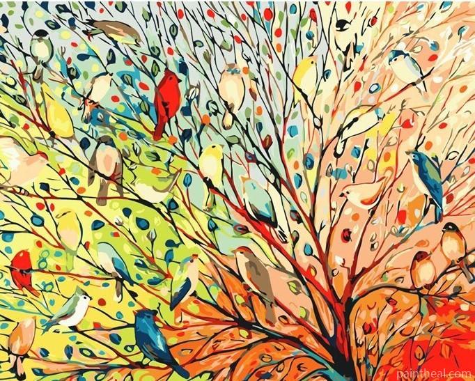 100 Colorful Birds Birds Painting By Numbers Kits