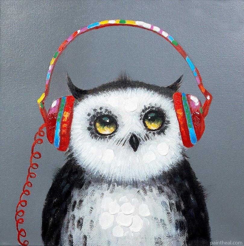 Owl Listened To The Music Birds Painting By Numbers Kits
