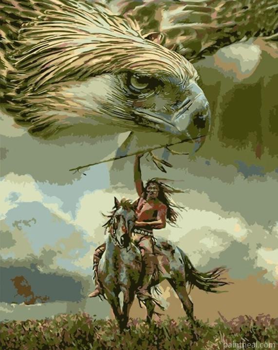 The Eagle Warrior People Painting By Numbers Kits