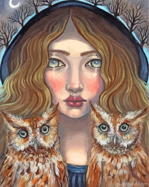 Ganeida And Owls Painting By Numbers Kits