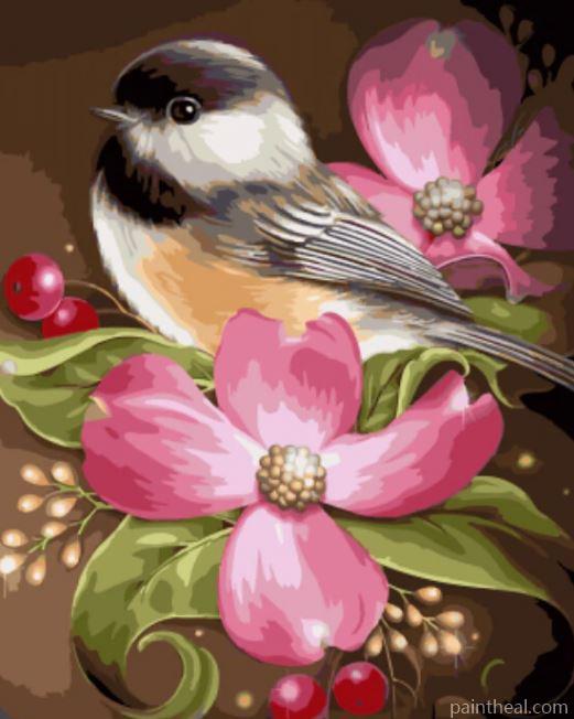 Beautiful flowers and birds Painting By Numbers Kits