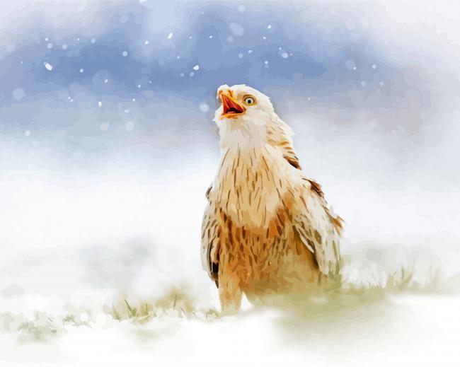 White Red Kite Bird Painting By Numbers Kits