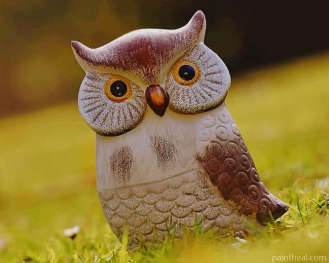 Horned Owl Figurine Bird Painting By Numbers Kits