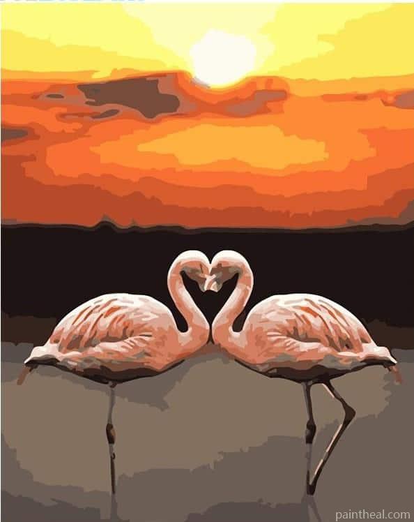 Flamingos Love Painting By Numbers Kits