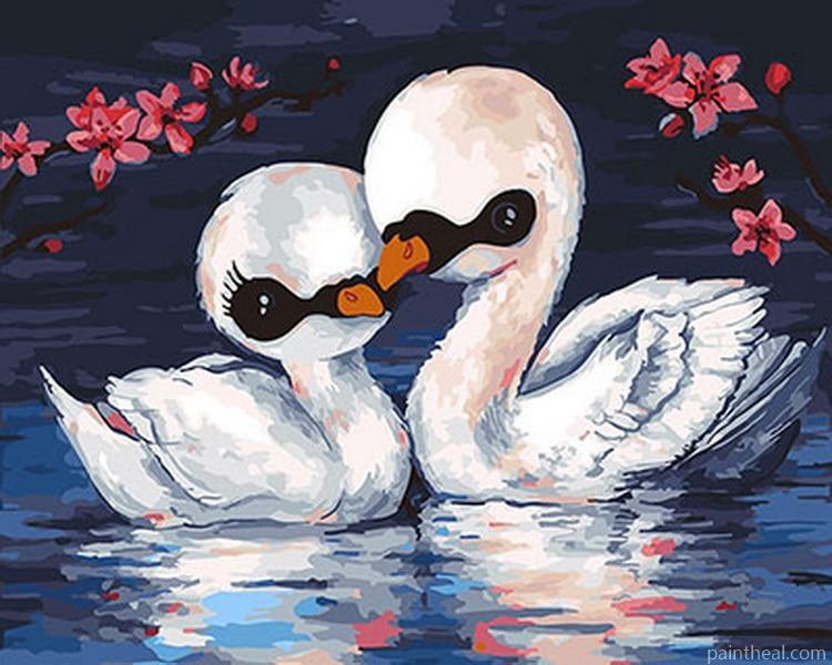 Baby Swans Birds Painting By Numbers Kits