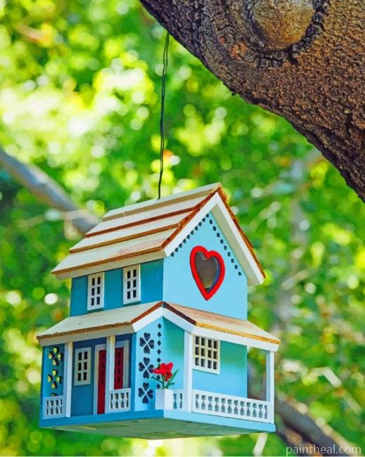 Tiny Blue Birds House Painting By Numbers Kits