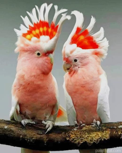 Couple Of Major Mitchells Cockatoo Painting By Numbers Kits