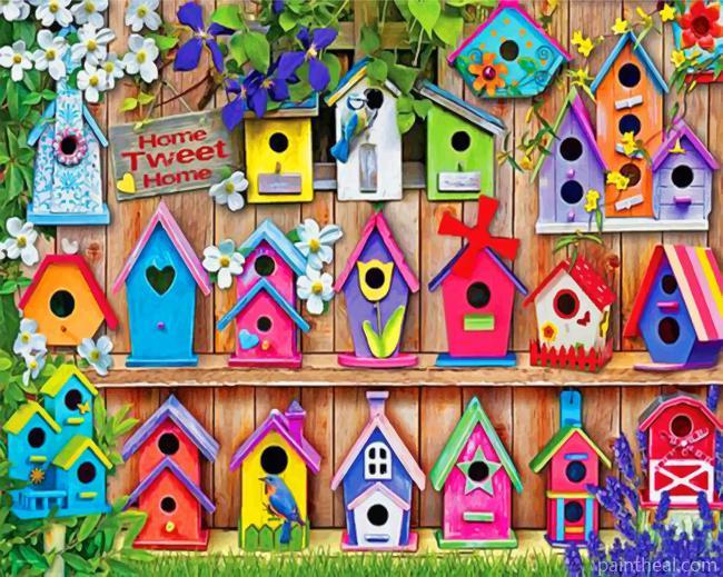 Bird Houses Painting By Numbers Kits