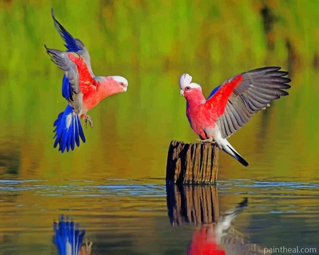 Parrot Birds On Tree Stump Painting By Numbers Kits