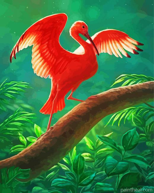 Aesthetic Red Crane Painting By Numbers Kits