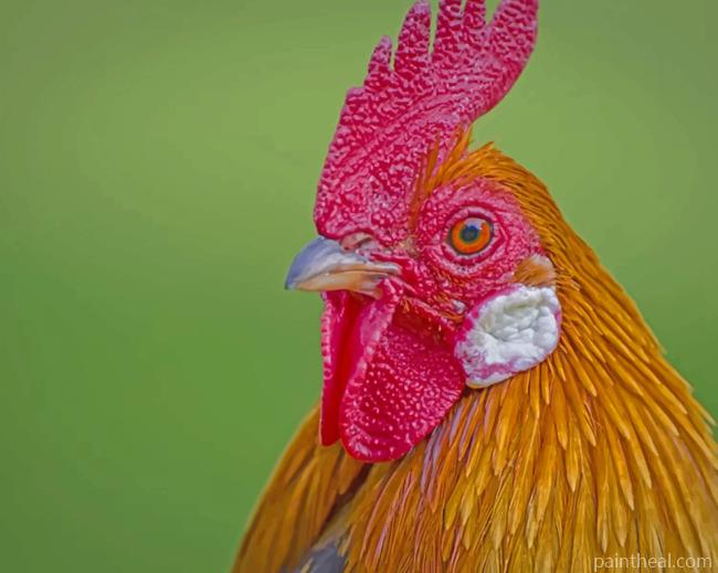 Red And Yellow Rooster Painting By Numbers Kits