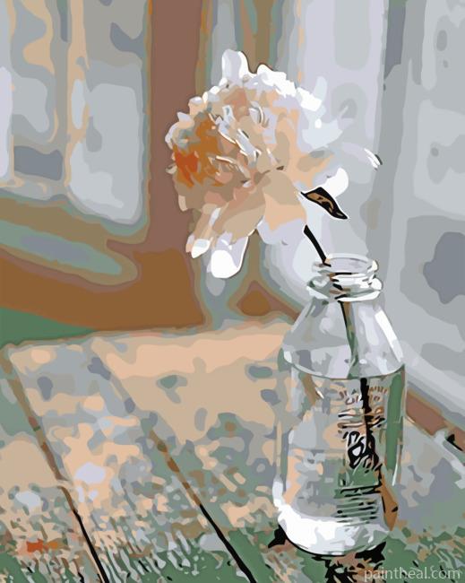 Flower In A Glass Bottle Painting By Numbers Kits