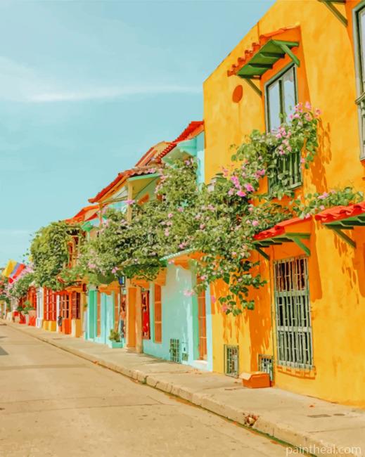 Colombia Houses Painting By Numbers Kits