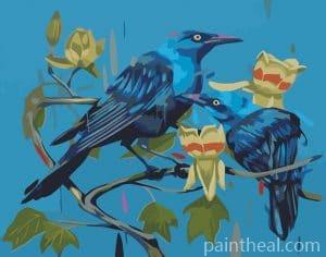 Blue Crows Painting By Numbers Kits