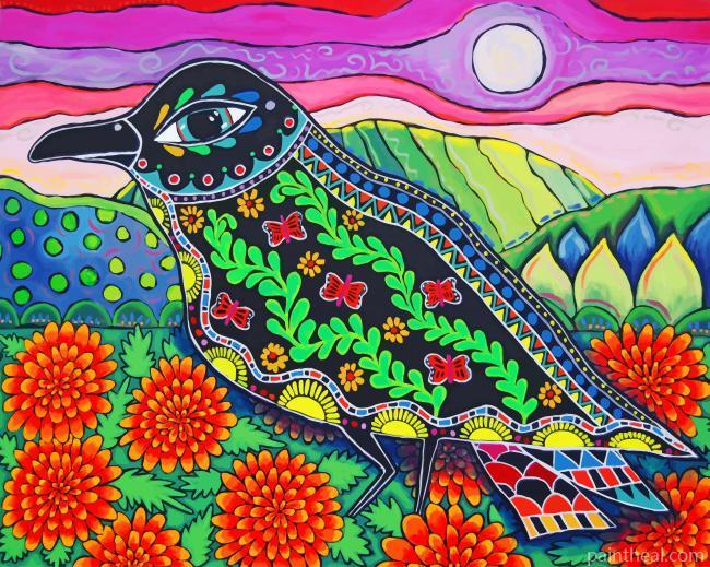 Aesthetic Mexican Folk Art Bird Painting By Numbers Kits