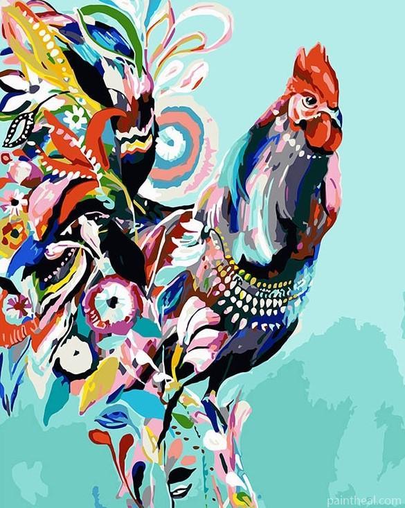 Colorful Chicken Painting By Numbers Kits