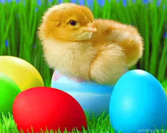 Bird On Colorful Eggs Painting By Numbers Kits