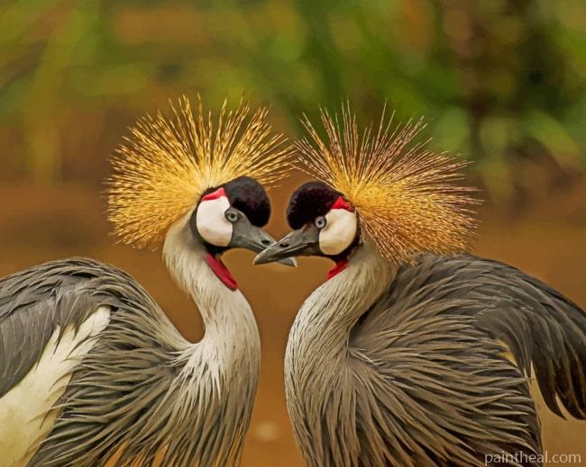 Double Crane Birds Painting By Numbers Kits