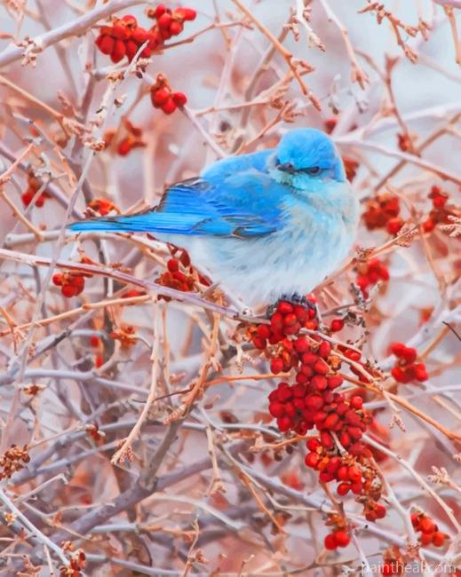 Aesthetic Blue Bird Painting By Numbers Kits