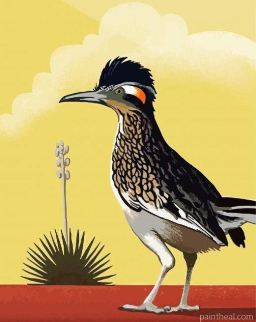 Illustration Roadrunner Bird Painting By Numbers Kits