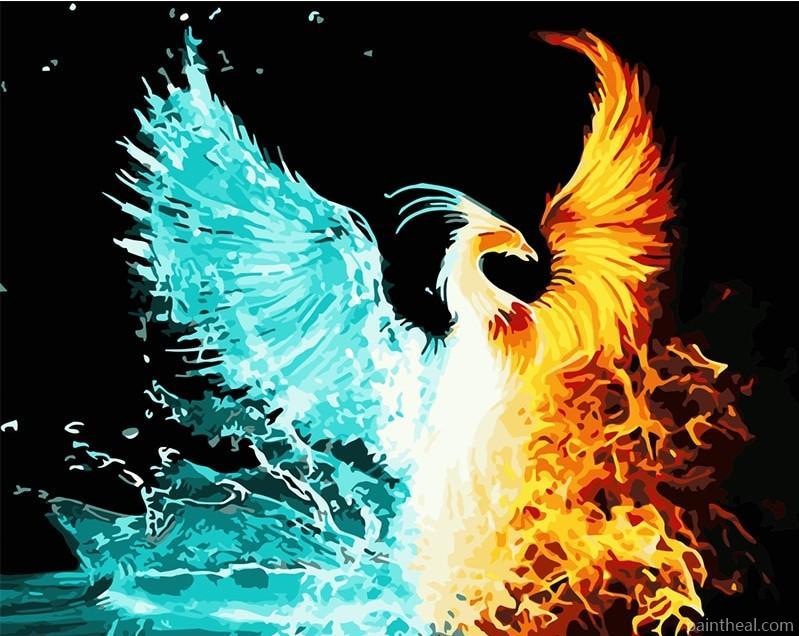 Fire And Ice Phoenix Painting By Numbers Kits