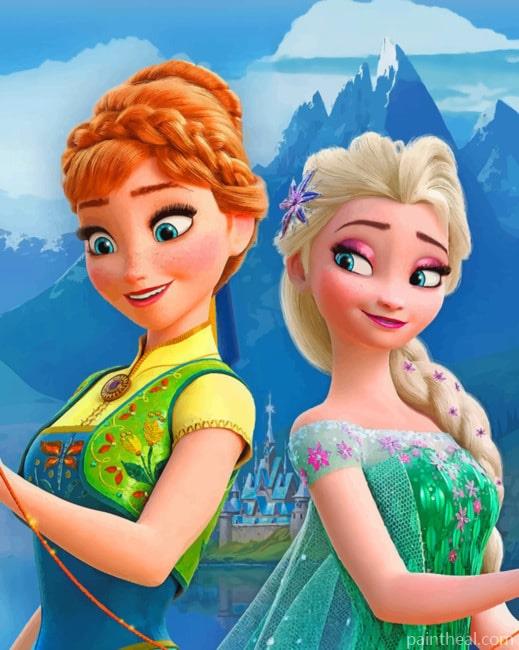 Frozen Elsa And Anna Painting By Numbers Kits