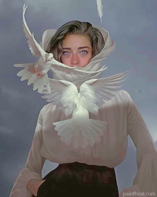 Sad Bird Woman Painting By Numbers Kits
