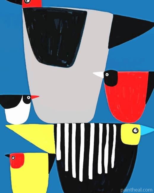 Birds Illustration Painting By Numbers Kits