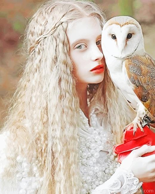 Girl with Owl Painting By Numbers Kits