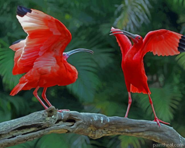 Scarlet Ibis Birds Painting By Numbers Kits