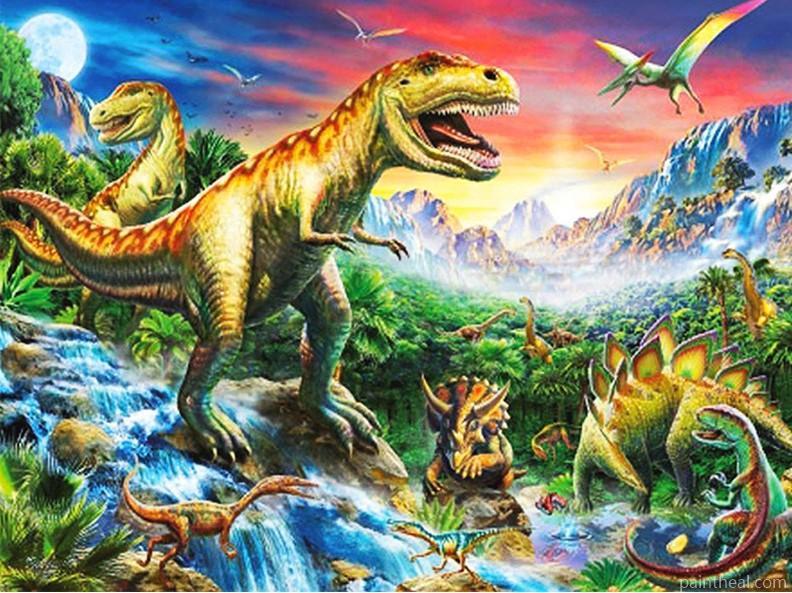 Planet Of Dinosaurs Painting By Numbers Kits