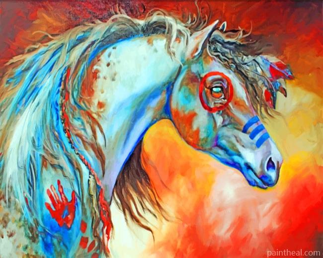Native Indian Horse Painting By Numbers Kits