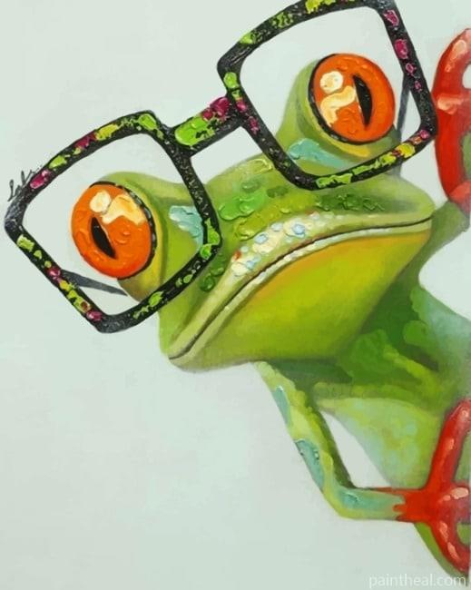 Frog With Glasses Painting By Numbers Kits