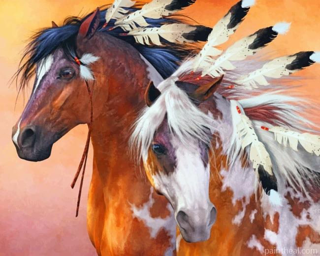 Indian Horse Painting By Numbers Kits