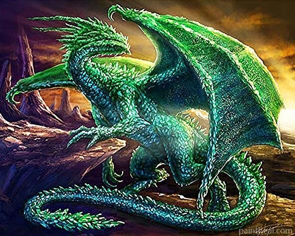 Fantasy Green Dragon Painting By Numbers Kits