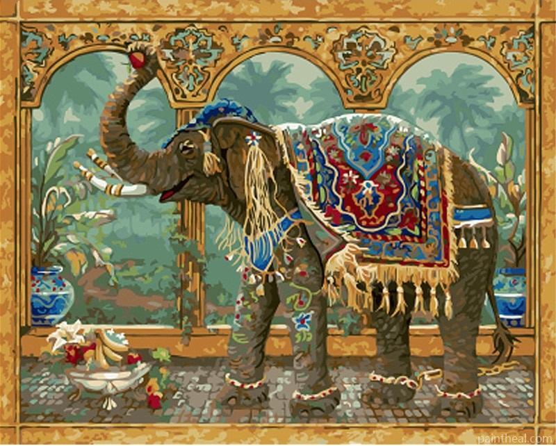 Indian Elephant Art Painting By Numbers Kits