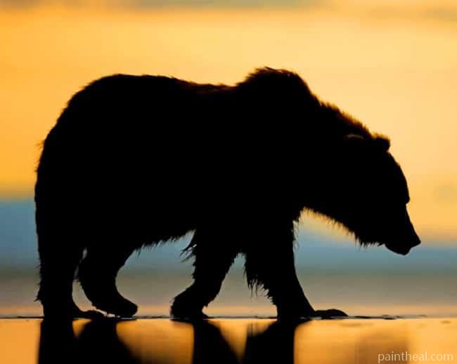 Bear Silhouette Painting By Numbers Kits