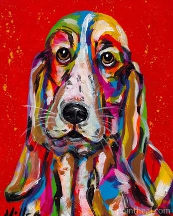 Colorful Long Ears Basset Dog Painting By Numbers Kits