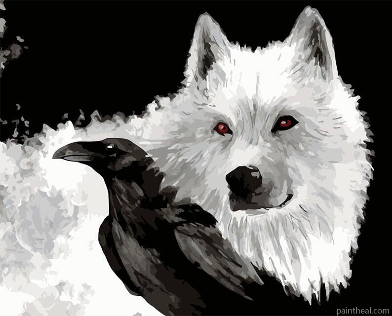 Wolf And Raven Painting By Numbers Kits