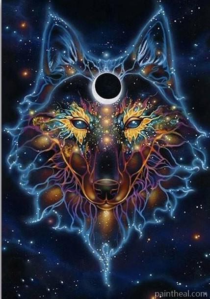 Galaxy Wolf Painting By Numbers Kits