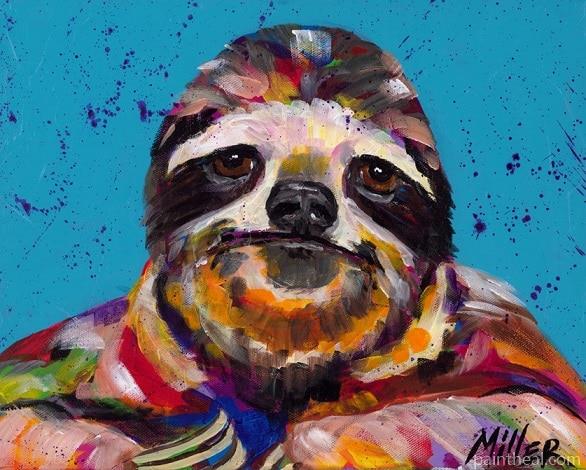 Colorful Sloth Painting By Numbers Kits