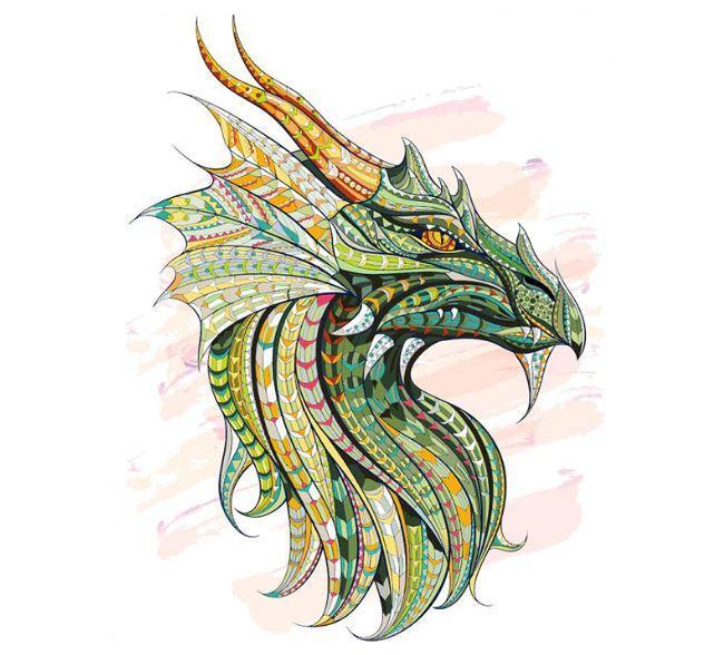 Green Mandala Dragon Painting By Numbers Kits