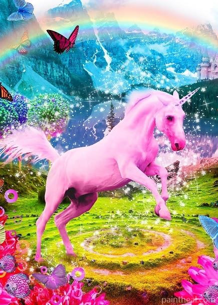 Fantasy Pink Unicorn Painting By Numbers Kits