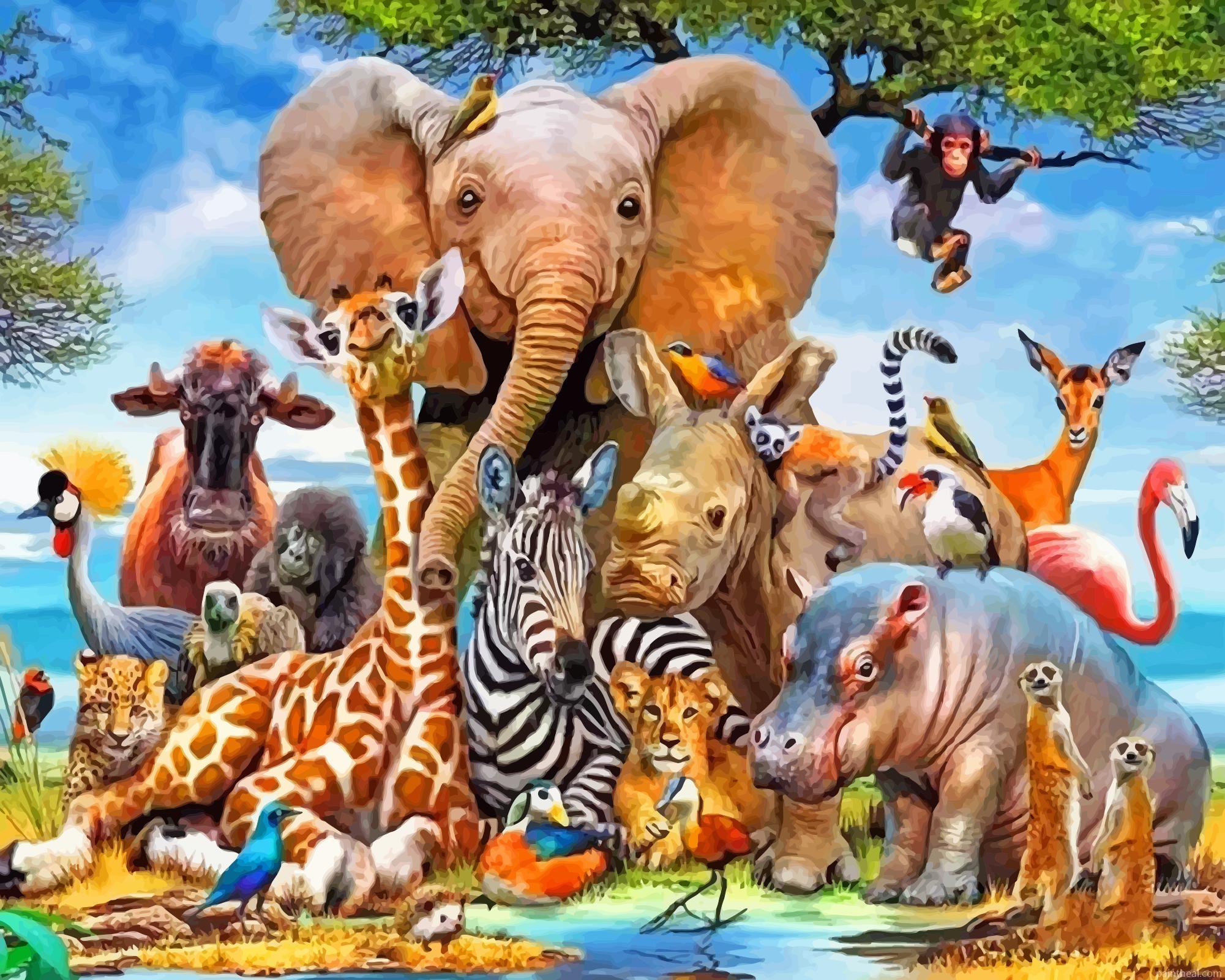 Wild Animals Painting By Numbers Kits