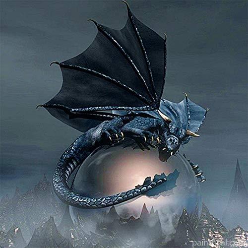 Black Fantasy Dragon Painting By Numbers Kits