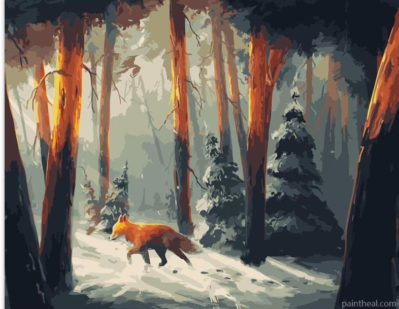 Snow Mountain Fox Painting By Numbers Kits